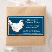 Boerderij Hen Blue Egg Carton Label (Insitu)