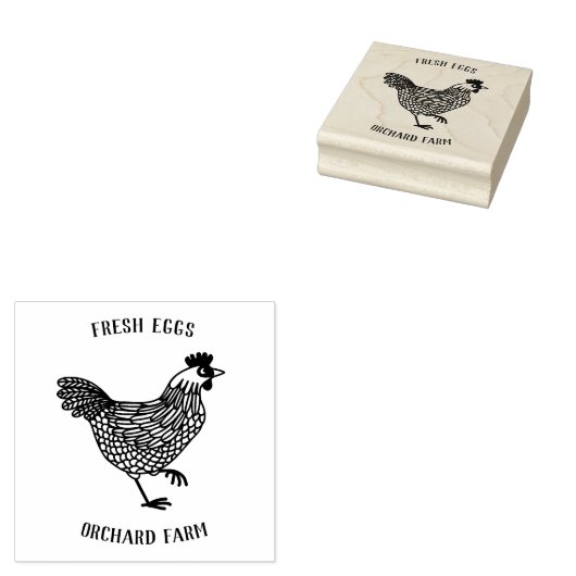 Boerderij Hen Egg Rubberstempel (Gestempeld)