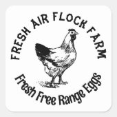 Boerderij Hen | Eieren Vierkante Sticker (Voorkant)