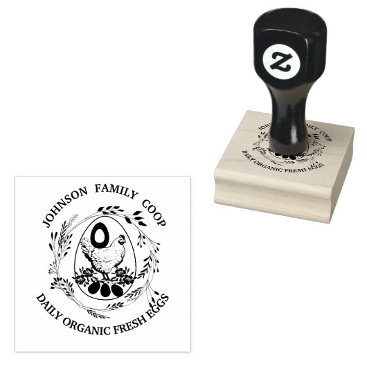 Boerderij Hen Familie Boerderij Biologische Verse  Rubberstempel (Gestempeld)