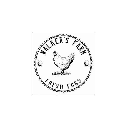 Boerderij Hen | Gepersonaliseerde Egg Rubber Stamp Rubberstempel (Afrduk)