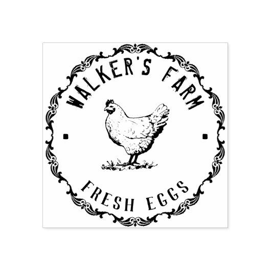 Boerderij Hen | Gepersonaliseerde Egg Rubber Stamp Rubberstempel (Afrduk)