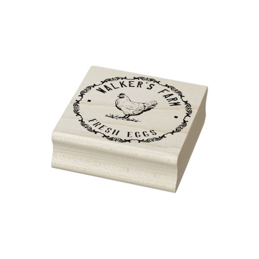 Boerderij Hen | Gepersonaliseerde Egg Rubber Stamp Rubberstempel (Stempel)