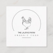  Boerderij Hen Line Art Visitekaartje (Voorkant)