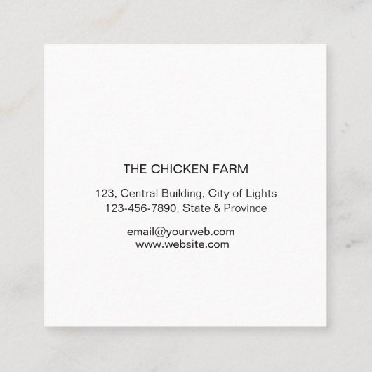 Boerderij Hen Line Art Visitekaartje (Achterkant)