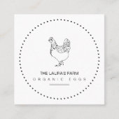  Boerderij Hen Line Art Visitekaartje (Voorkant)