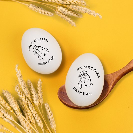Boerderij Hen Vintage Gepersonaliseerde Eierstempe Rubberstempel