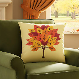 Boerderij Herfst Decor met Autumn Tree Design Kussen