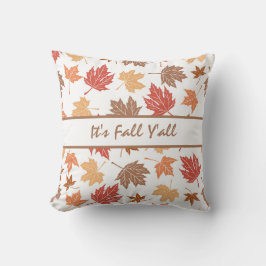 Boerderij herfst decor met bladpatroon kussen
