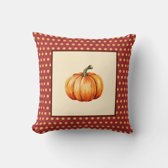 Boerderij Herfst Decor met pompoen - Retro Herfst Kussen (Voorkant)