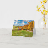 boerderij herfst met aangepaste tekst kaart (Gele Bloem)