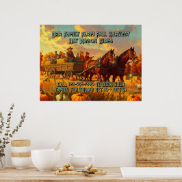 Boerderij Herfst Oogst Paard Getrokken Wagonrit Aa Poster