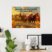Boerderij Herfst Oogst Paard Getrokken Wagonrit Aa Poster (Thuiskantoor)