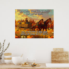 Boerderij Herfst Oogst Paard Getrokken Wagonrit Aa Poster