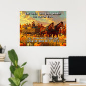 Boerderij Herfst Oogst Paard Getrokken Wagonrit Aa Poster (Thuiskantoor)