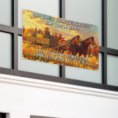 Boerderij Herfst Oogst Paard Getrokken Wagonrit Aa Spandoek (Buitenkant Gebouw)
