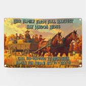 Boerderij Herfst Oogst Paard Getrokken Wagonrit Aa Spandoek (Horizontaal)