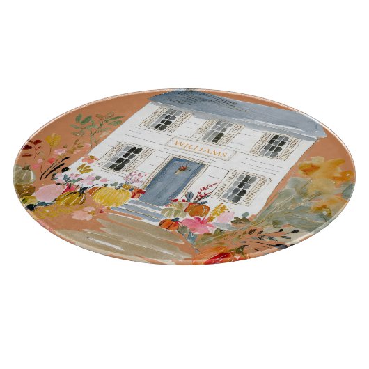 Boerderij Herfst Porch Monogram Snijplank (Hoek)