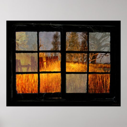 Boerderij Herfsten voorzijde - Poster/afdruk Poster (Voorkant)