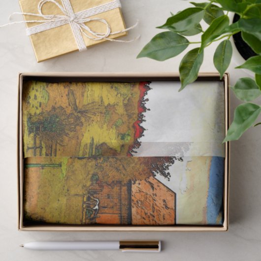 Boerderij - herfstwitpapier voor ontkoppeling van tissuepapier (Geschenk)