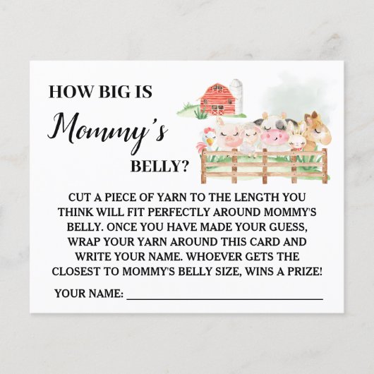 Boerderij Hoe groot is mama's buik Baby Shower spe Flyer (Voorkant)
