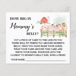 Boerderij Hoe groot is mama's buik Baby Shower spe Flyer