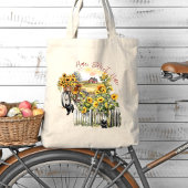 Boerderij Home Fiets Zonnebloemen Katten Tote Bag