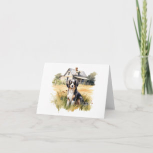 Boerderij Hond met Oud Boerderij Huis BLANK Kaart