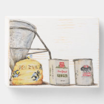 Boerderij Honey Jar en Spices Wood Box Sign