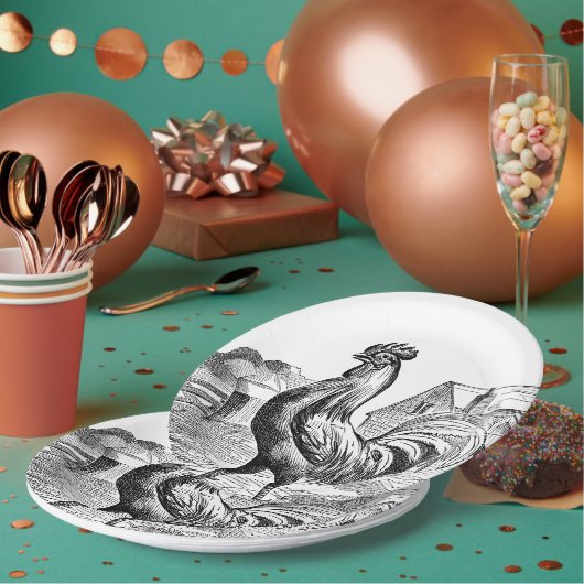 boerderij hongpartij papieren bordje (Multi)