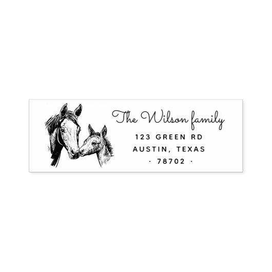 Boerderij  Horses Retouradres Rubber Stamp Zelfinktende Stempel (Design)