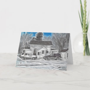 Boerderij House 3 Enhanced Oil Feestdagen Kaart