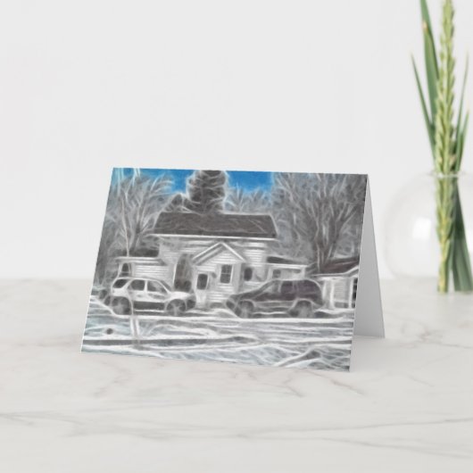 Boerderij House 3 Enhanced Oil Feestdagen Kaart (Voorkant)