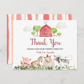 Boerderij House Animals Barnyard Baby shower Dank  Bedankkaart (Voorkant / Achterkant)