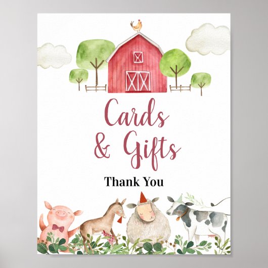 Boerderij House Animals Barnyard Cards & Gifts Poster (Voorkant)