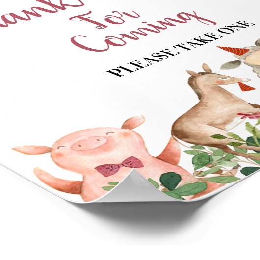 Boerderij House Animals Barnyard Dank u voor uw ko Poster (Hoek)