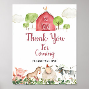 Boerderij House Animals Barnyard Dank u voor uw ko Poster