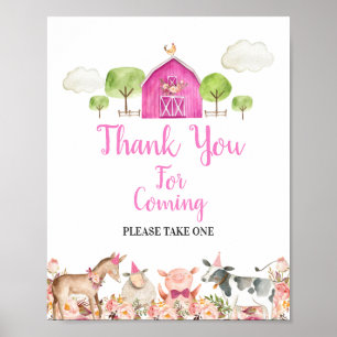 Boerderij House Animals Barnyard Dank u voor uw ko Poster