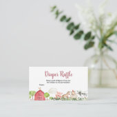 Boerderij House Animals Barnyard Diaper Raffle Informatiekaartje (Staand voorkant)