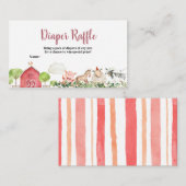 Boerderij House Animals Barnyard Diaper Raffle Informatiekaartje (Voorkant / Achterkant)