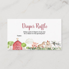 Boerderij House Animals Barnyard Diaper Raffle Informatiekaartje