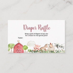 Boerderij House Animals Barnyard Diaper Raffle Informatiekaartje