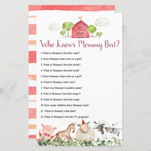 Boerderij House Animals Barnyard die mama het best (Voorkant / Achterkant)