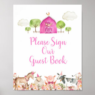 Boerderij House Animals Barnyard Gelieve onze gast Poster