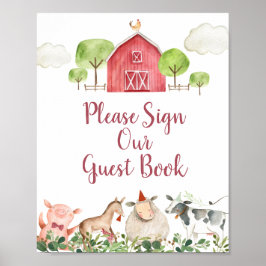 Boerderij House Animals Barnyard Gelieve onze gast Poster