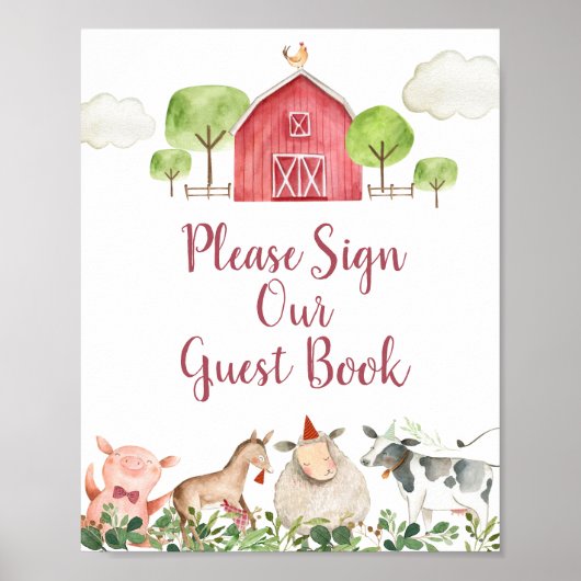 Boerderij House Animals Barnyard Gelieve onze gast Poster (Voorkant)