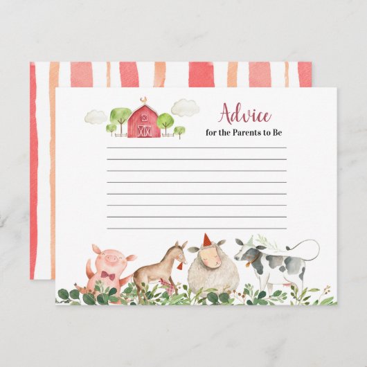 Boerderij House Animals Barnyard Greenery Advice Informatiekaartje (Voorkant / Achterkant)
