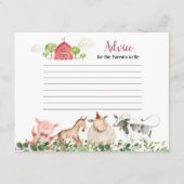 Boerderij House Animals Barnyard Greenery Advice Informatiekaartje (Voorkant)