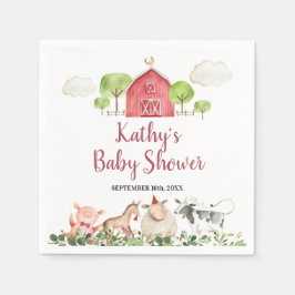 Boerderij House Animals Barnyard Greenery Servet