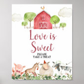 Boerderij House Animals Barnyard Love is Sweet Poster (Voorkant)